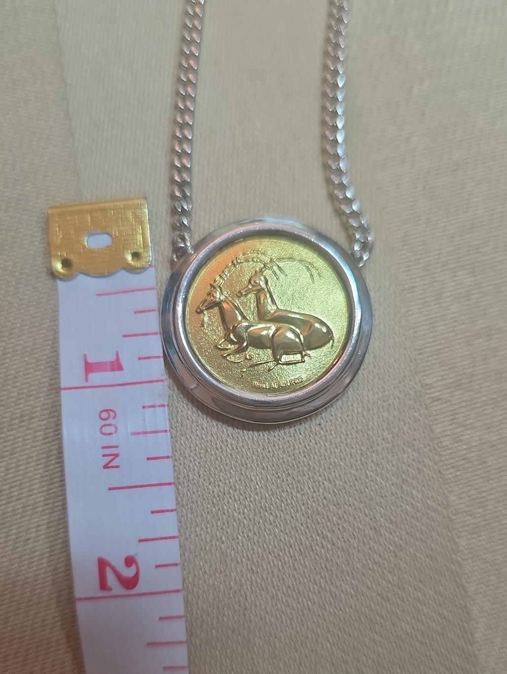 SOLID 18K LLIAS LALAOUNIS GREEK GOLD COIN SET IN A 925 BEZEL AND AN 18IN CHAIN - Picture 8 of 8